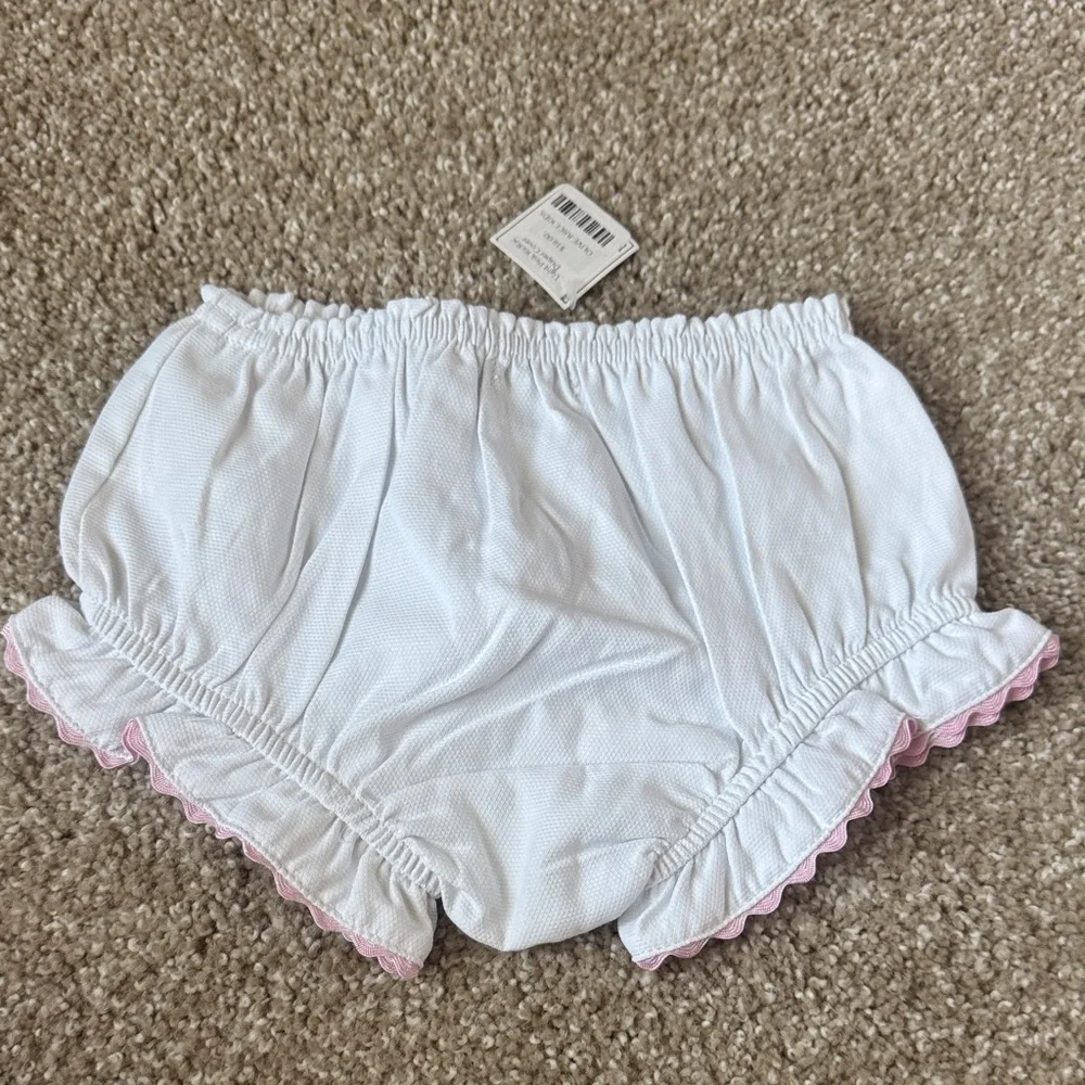 Charming White and Pink Ruffled Diaper Cover